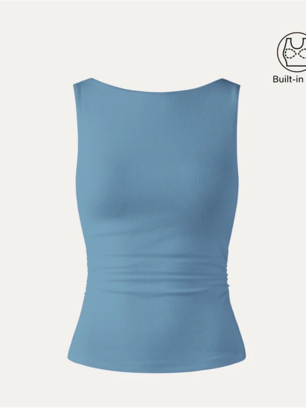 Summer Skies- OGL Ribbed Boatneck Tank Top in Sky Blue